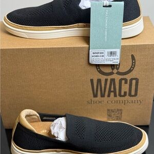 Waco Black Slip-On Shoes